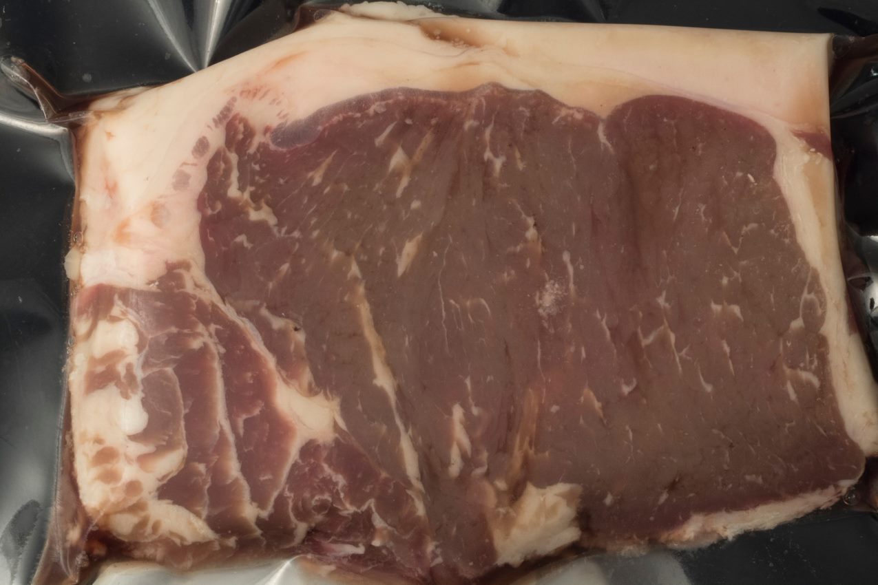 Brown raw meat.