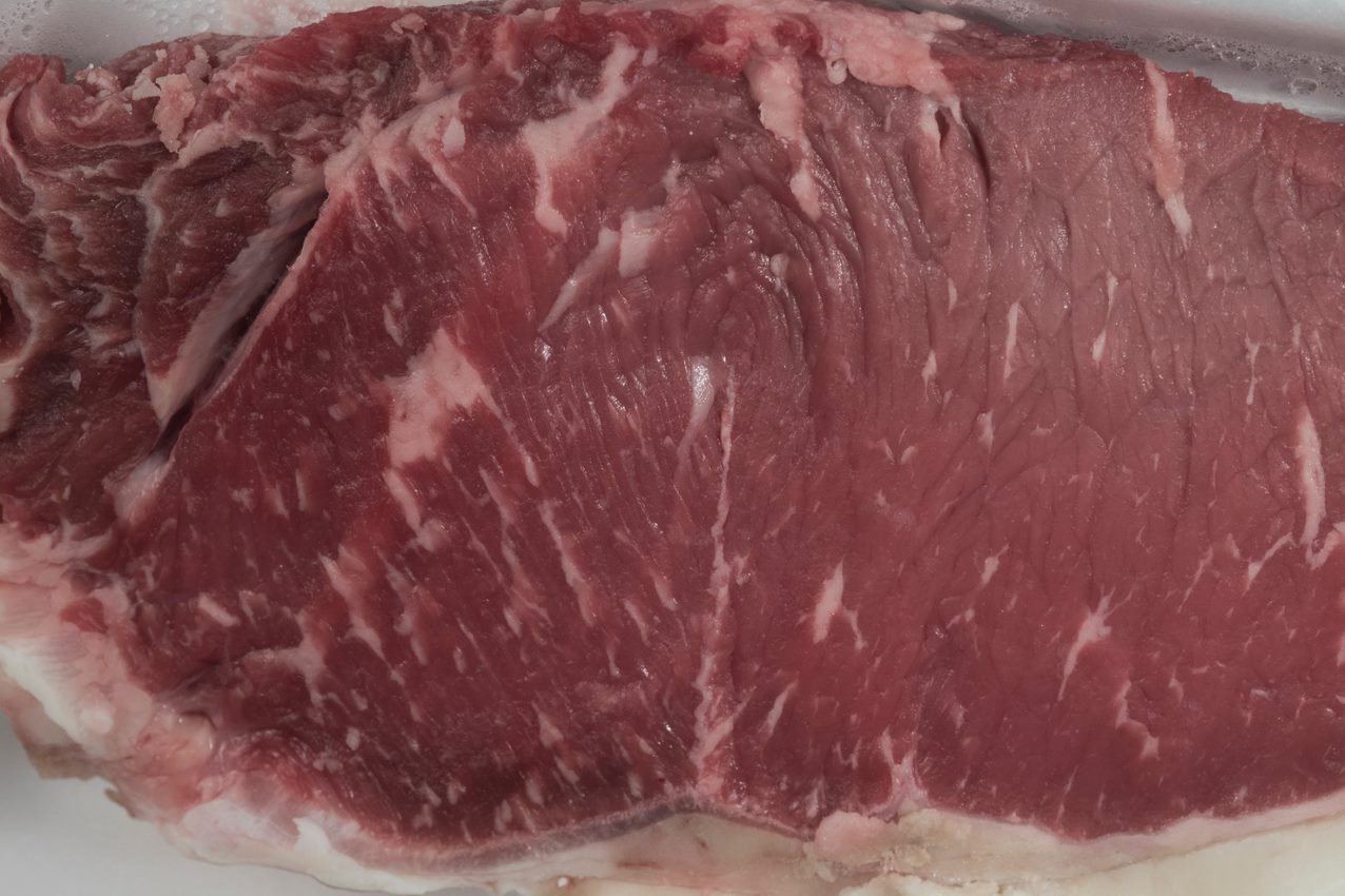 Red raw meat.